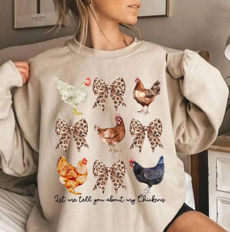 Let Me Tell You About My Chickens Leopard Bows 00461