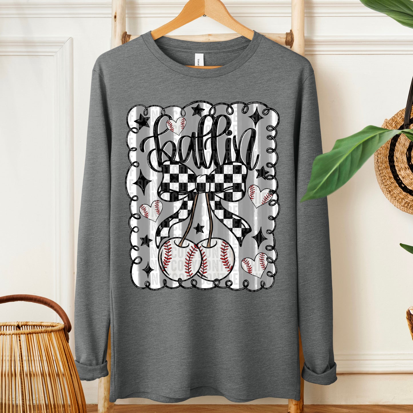 Preppy Baseball Coquette Cherries 01430