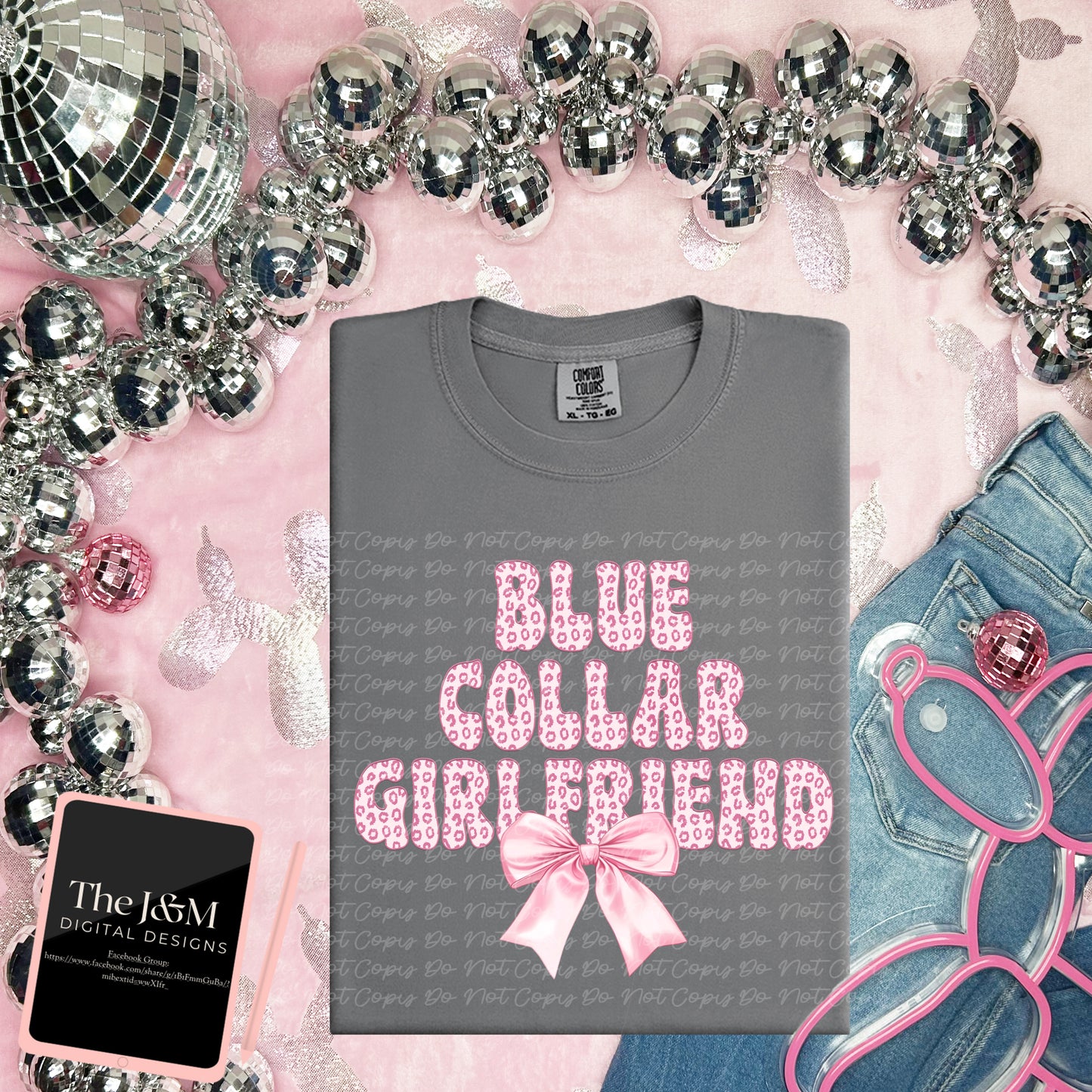 Pink Blue Collar Girlfriend Coquette 07323