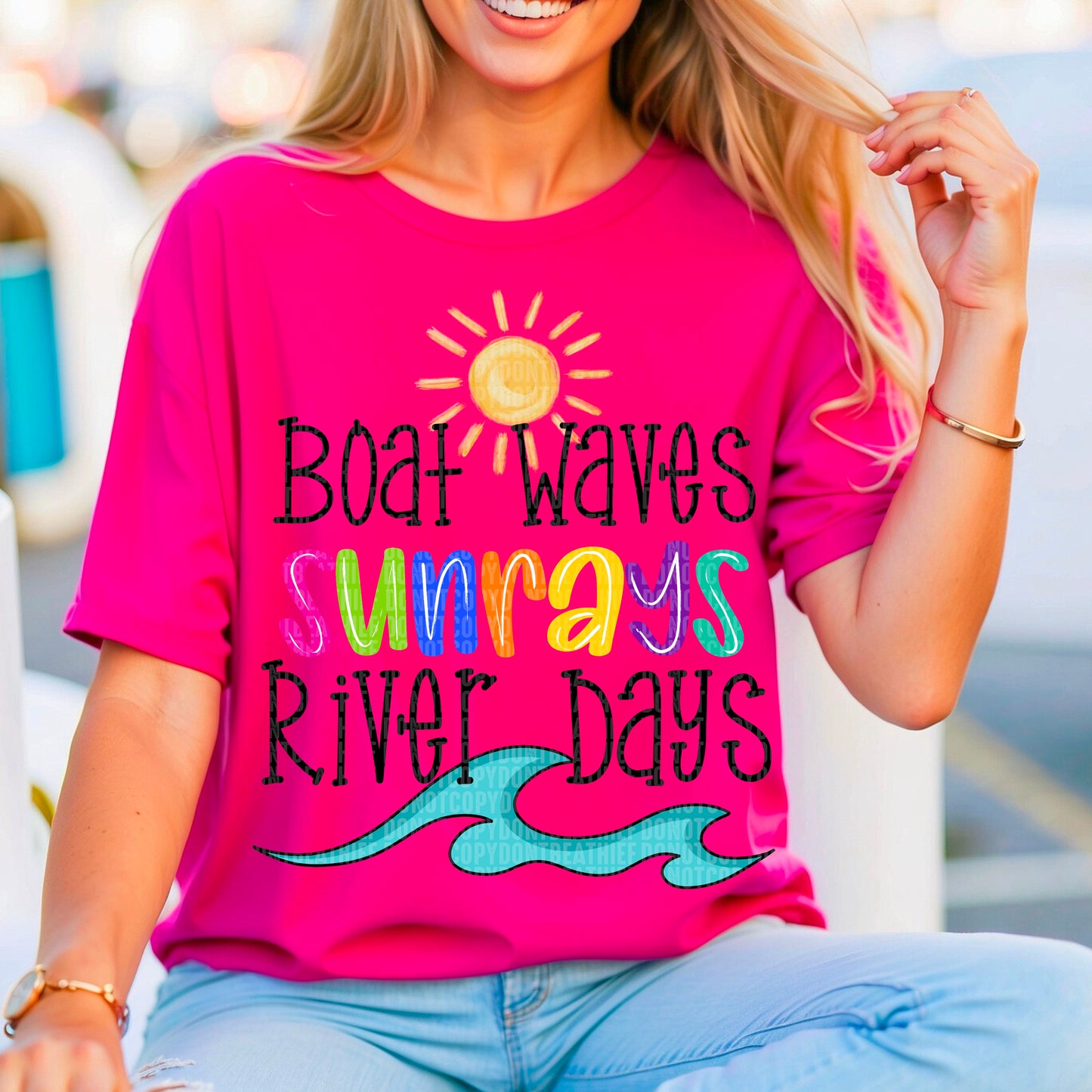 Boat Waves Sun Rays River Days 02286