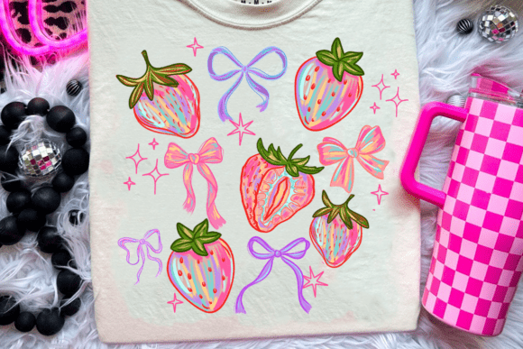 Brushstroke Strawberry Coquette Collage 02200