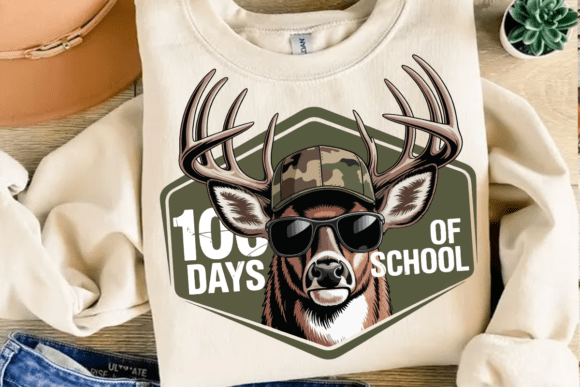 100 Days of School Camo Deer 07453