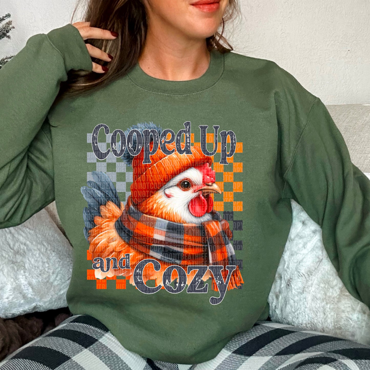 Cooped Up & Cozy Chicken Checkered 04716