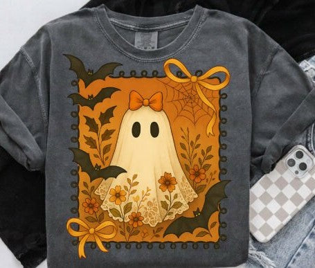 Floral Coquette Ghost Stamp 01540