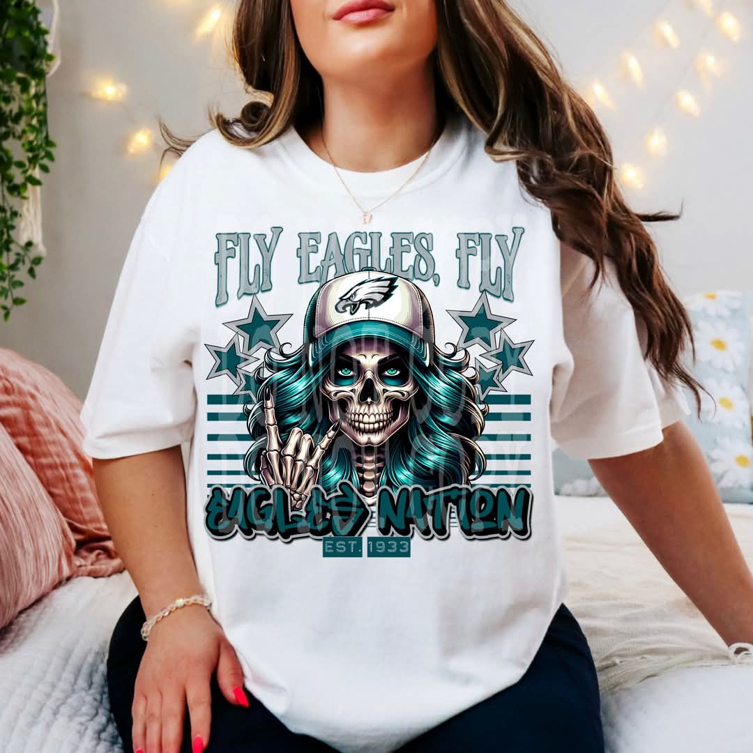 Fly Eagles Fly Eagles Nation Skellie Skull 03308