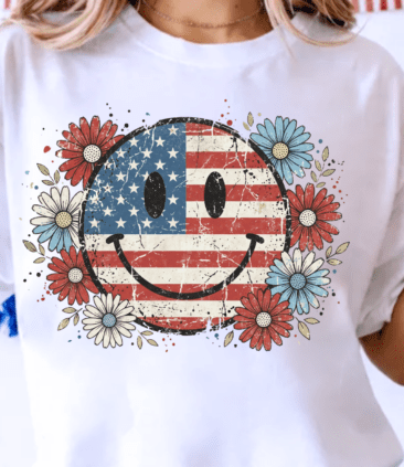 Floral Patriotic Smiley 08385
