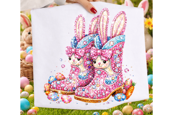 Glitter Rhinestone Bunny Boots 07658