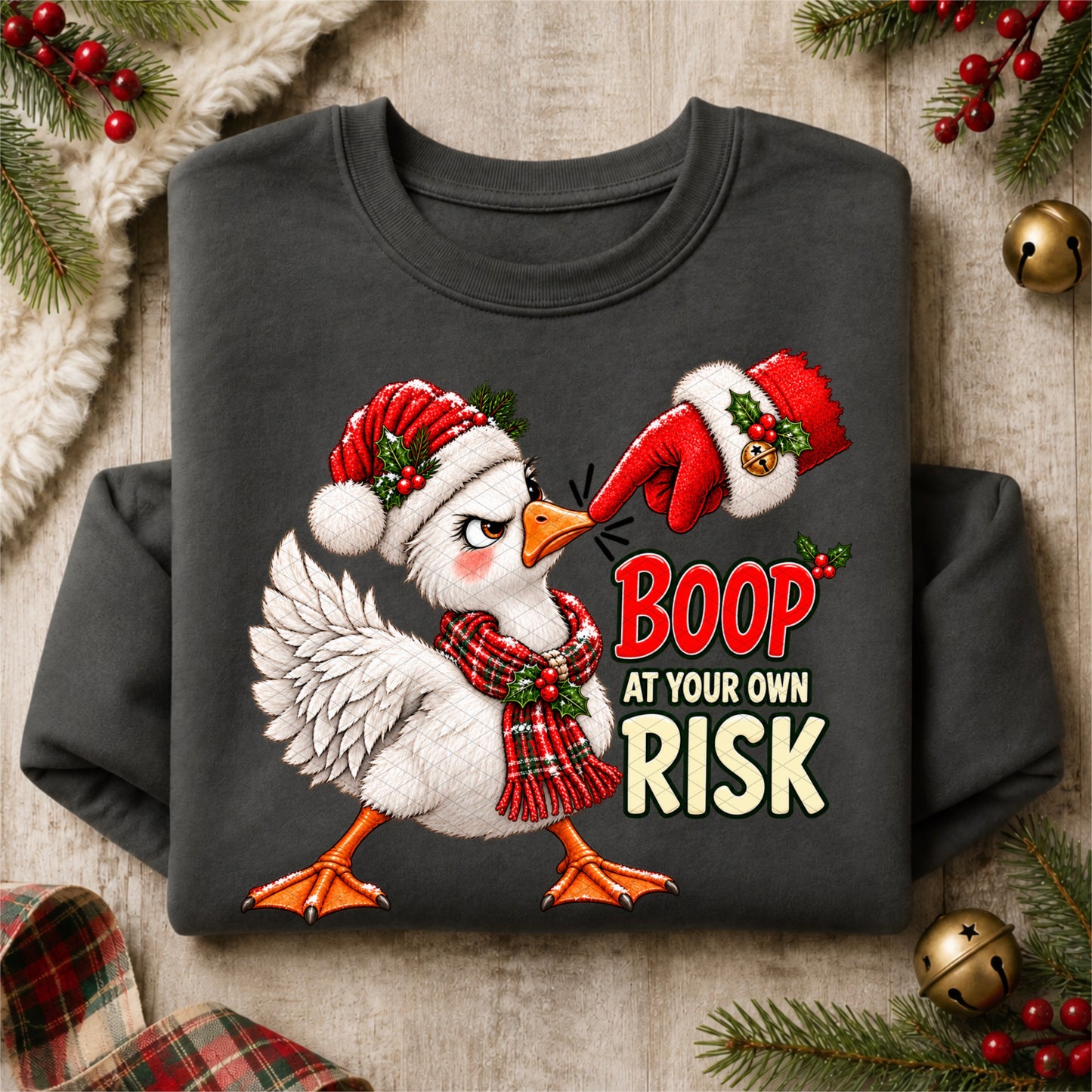 Boop at Your Own Risk Goose Santa 09599