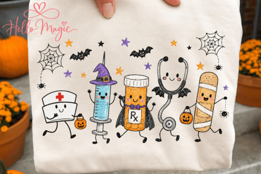 Halloween Nurse Doodle Characters 09313
