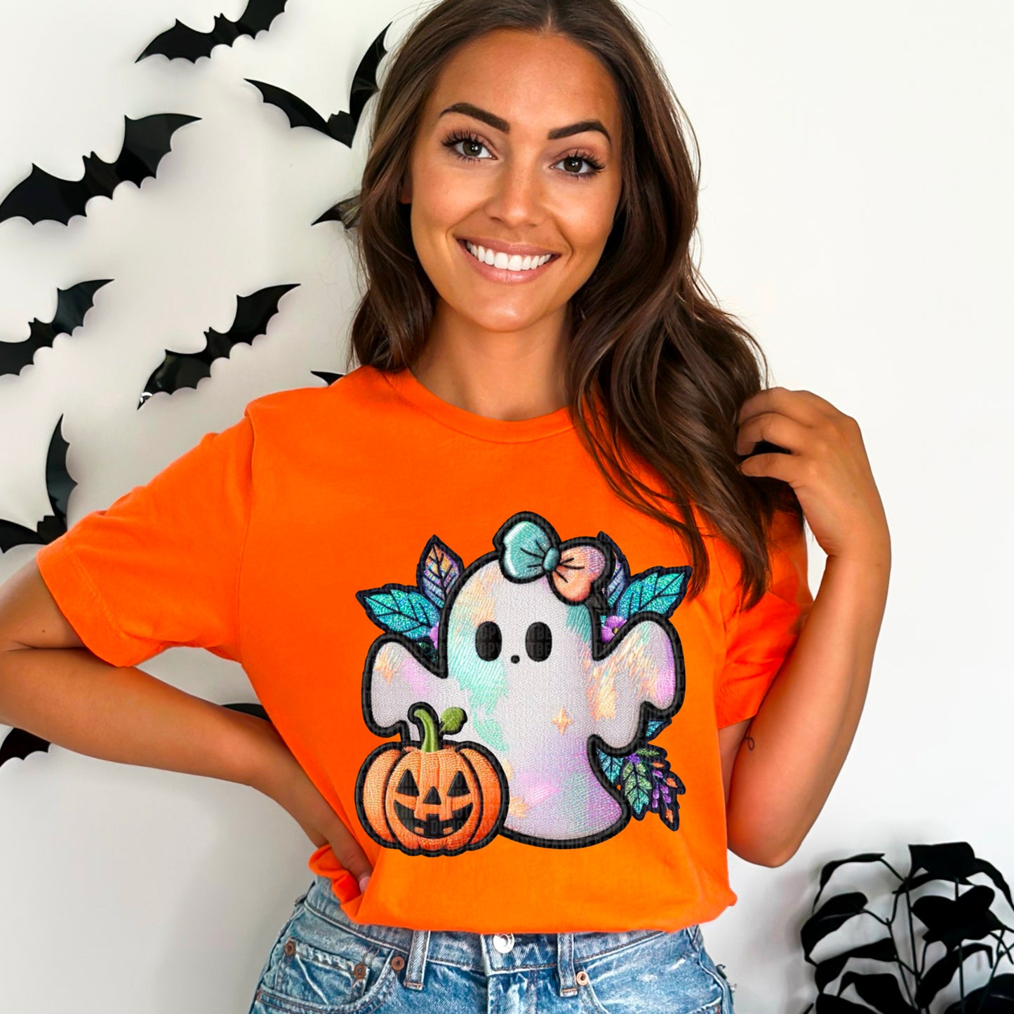 Ghost Bow Pumpkin 04703