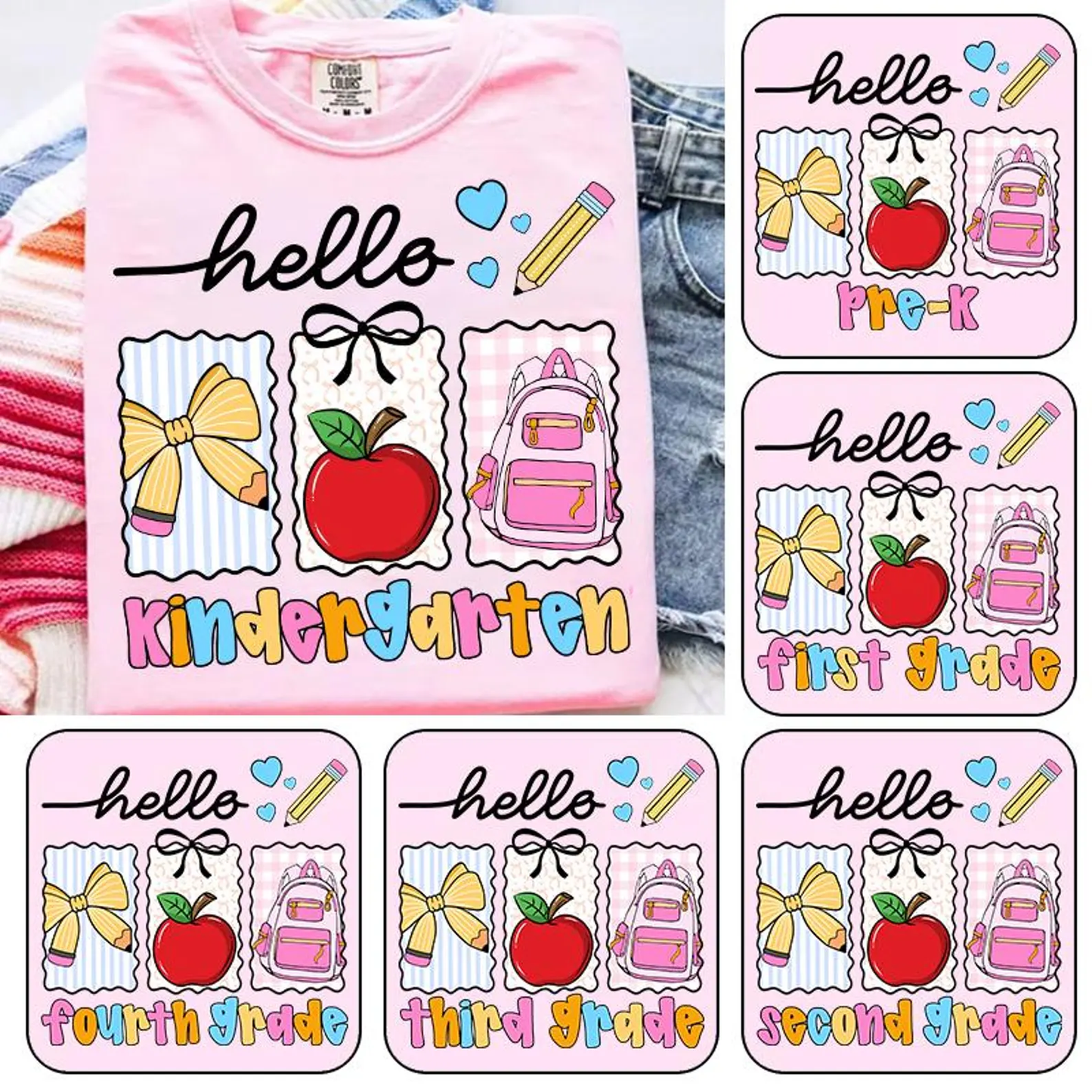 Preppy Hello Grade Levels (Choose Yours) 01422