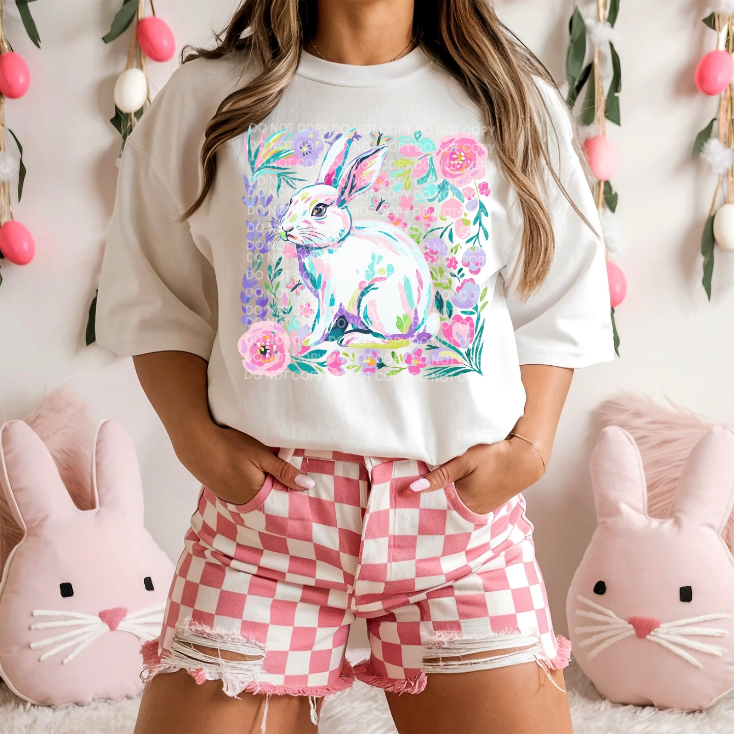 Floral Watercolor Bunny 07623