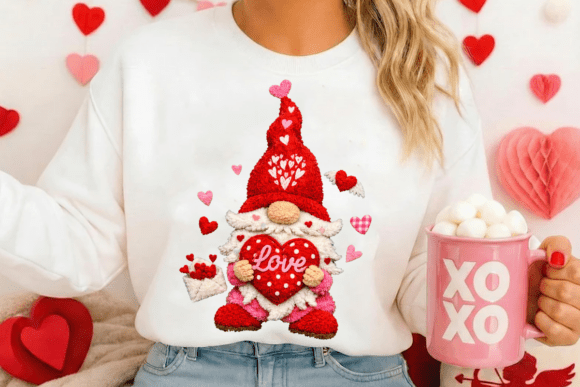 Faux Yarn Valentine Gnome 07416