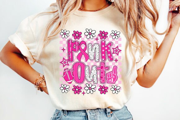 Preppy Floral Pink Out Football 01196