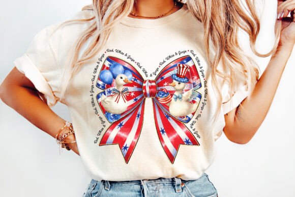 Patriotic Goose Coquette Bow 02056