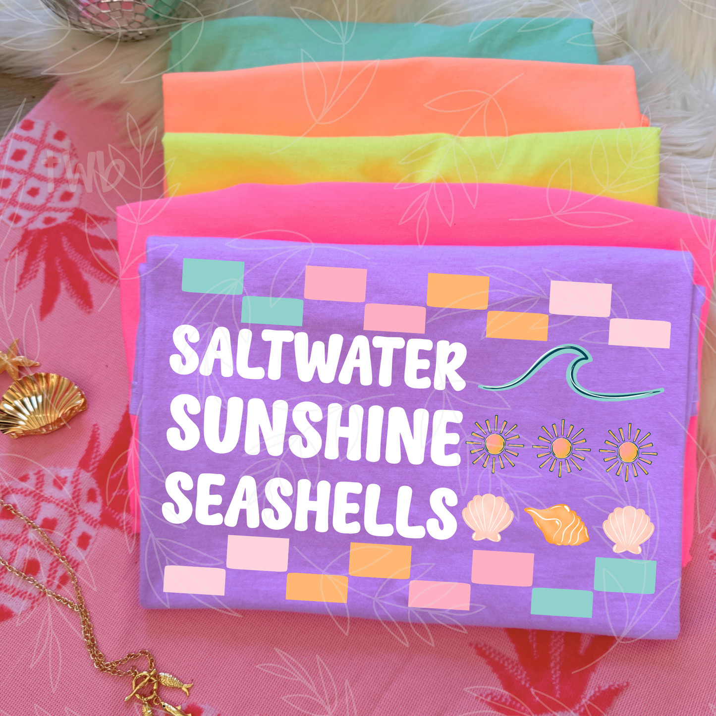 Saltwater Sunshine Seashells White 08618