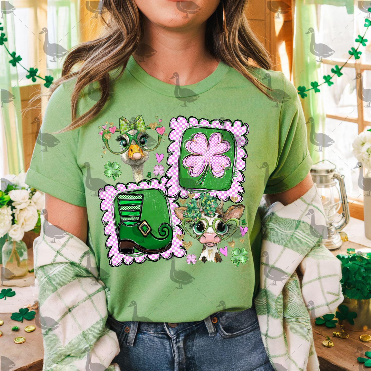 St. Patrick's Day Goose Cow Collage 07178