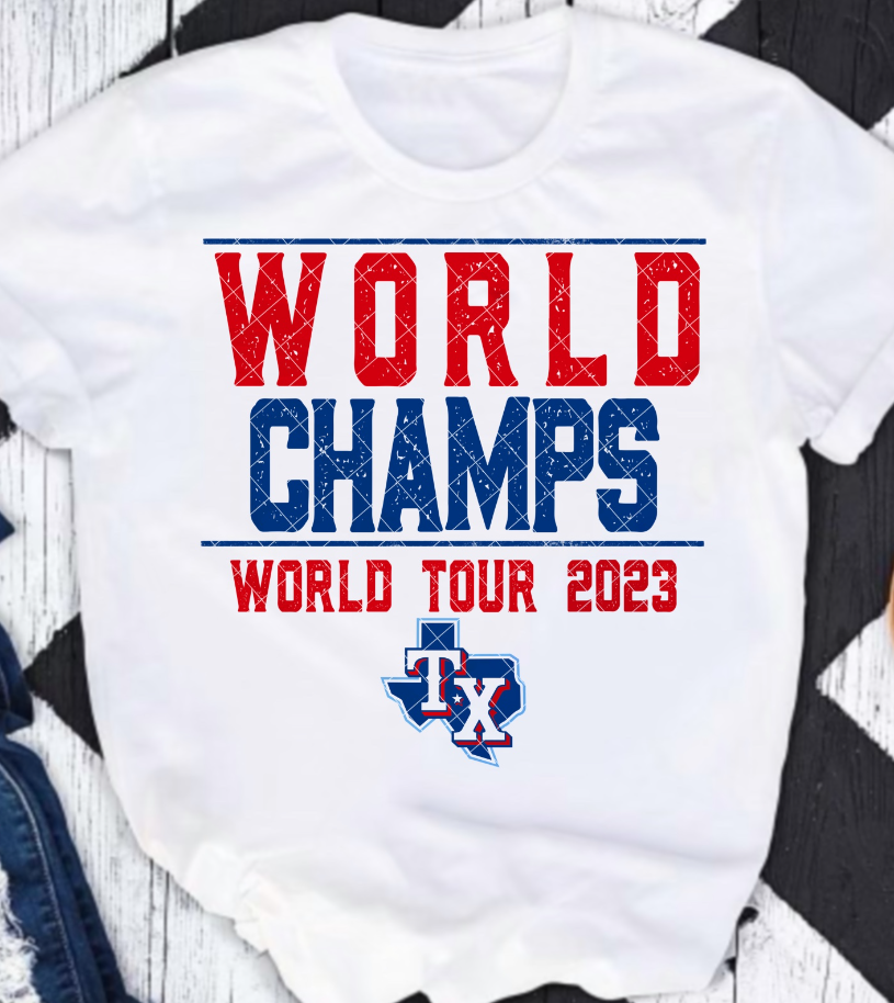 World Champs World Tour 2023 Texas Rangers DTF Transfer 05806