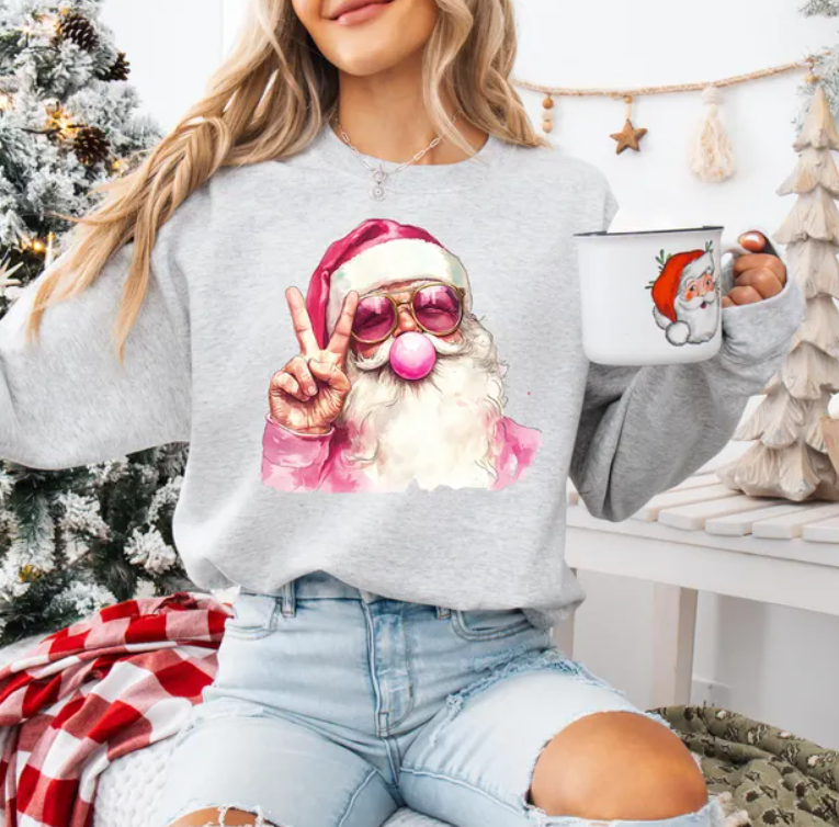 Retro Pink Santa Peace Sign Bubblegum 04303