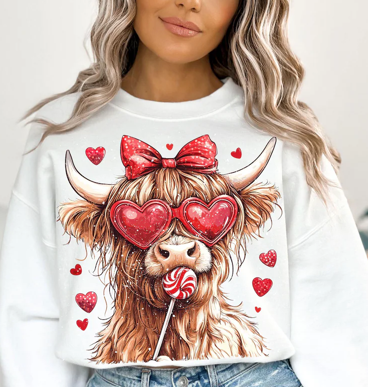 Valentine Highland Cow Sucker 04083