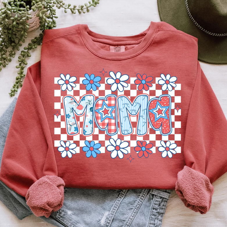 Preppy Floral Mama Checkered 01788