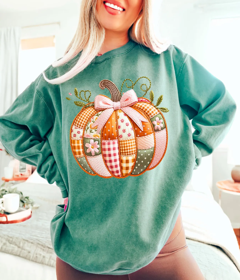 Preppy Patchwork Pink Coquette Pumpkin 01458