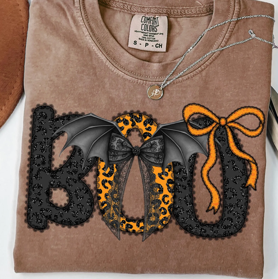 Orange Black Lace Boo 00986