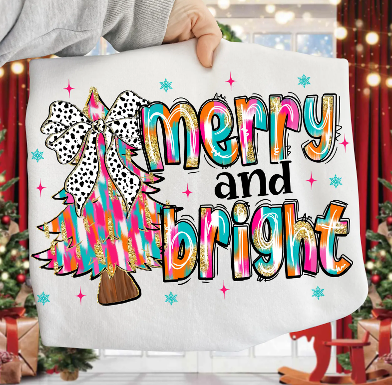 Preppy Brushstroke Merry and Bright Tree 00212
