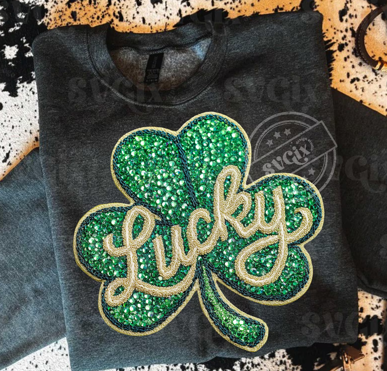 Faux Glitter Lucky Shamrock 07599