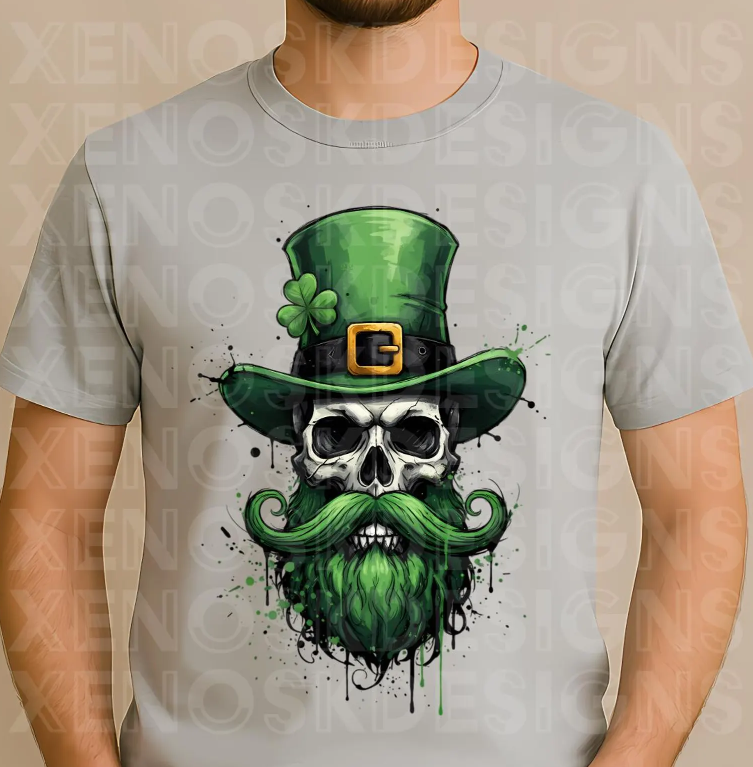St. Patrick's Day Skeleton Skull 07400