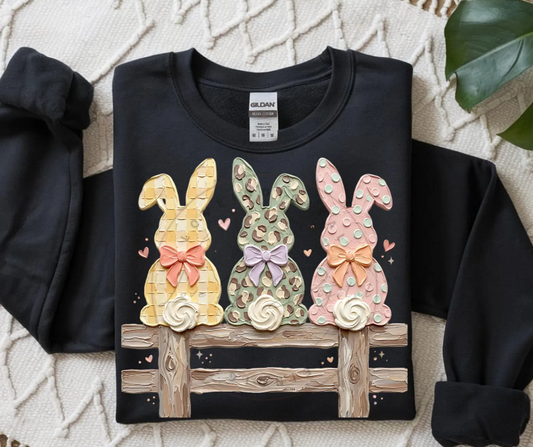 Painted Bunnies on Fence 07605