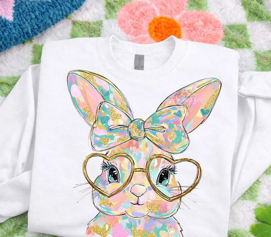 Glitter Brushstroke Easter Bunny Coquette 07645