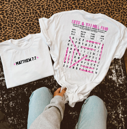 Seek and You Will Find Jesus Pink and Black 08574