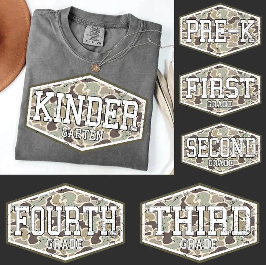 Camo Grade Levels (Choose Yours) 08830
