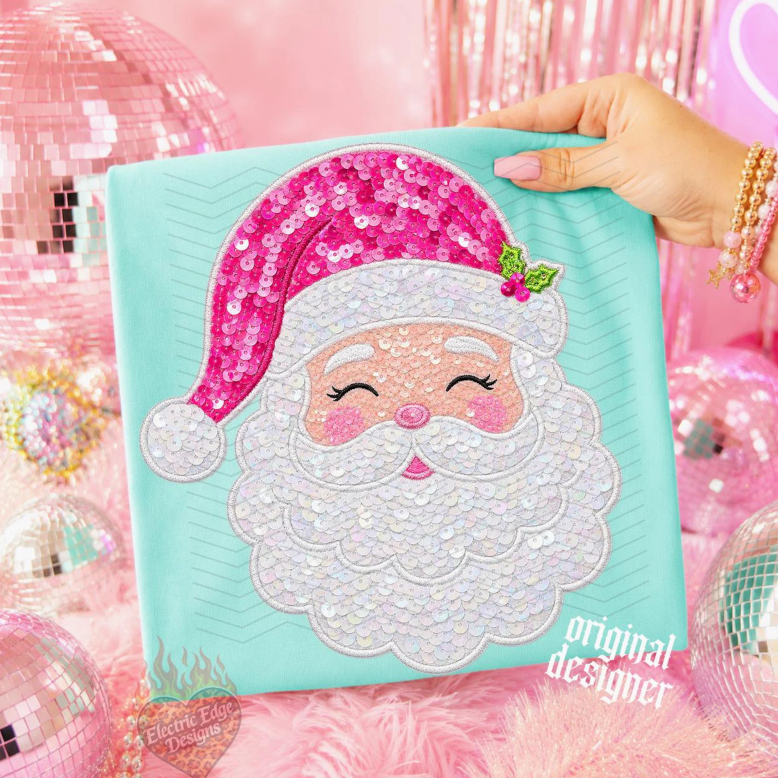 Pink Sequin Santa 09366
