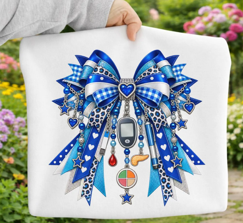 Diabetes Bow Charms 09520