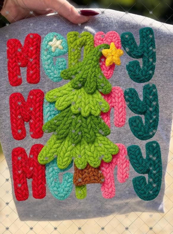 Faux Yarn Merry Stacked Tree 00110