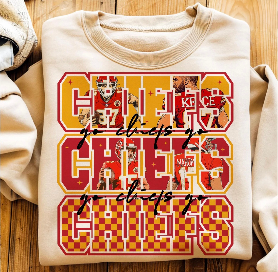 Go Chiefs Checkered Stacked 01100