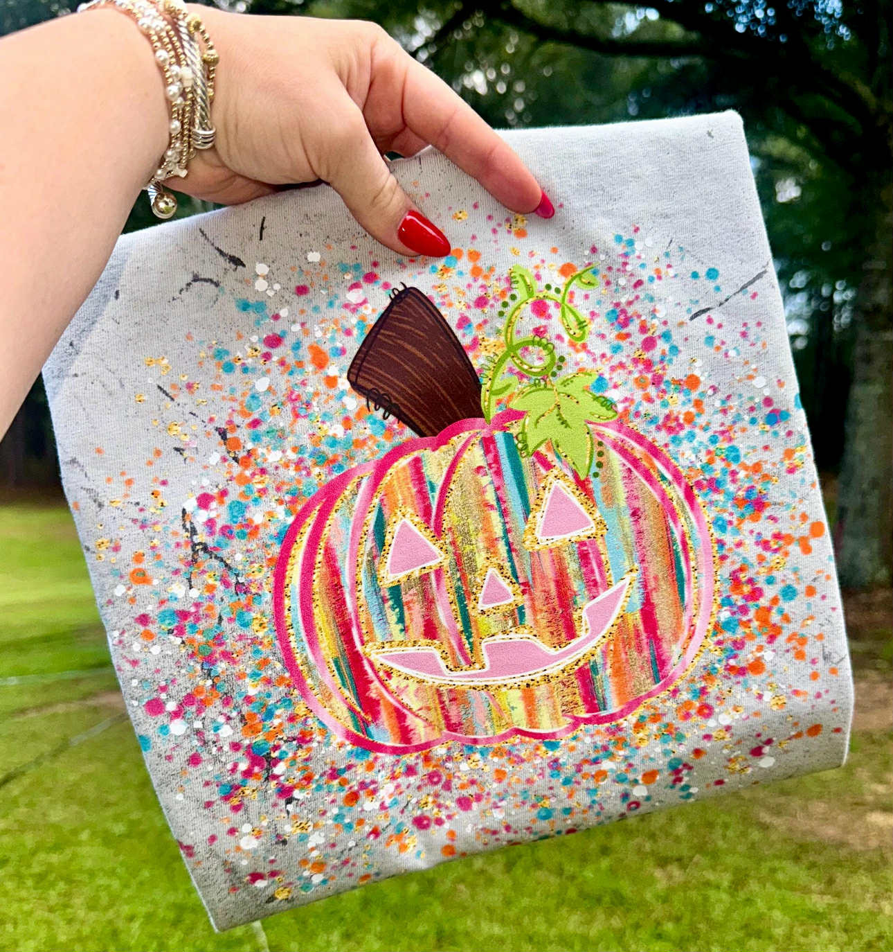 Preppy Jack-o-Lantern Pumpkin Splatter 00601