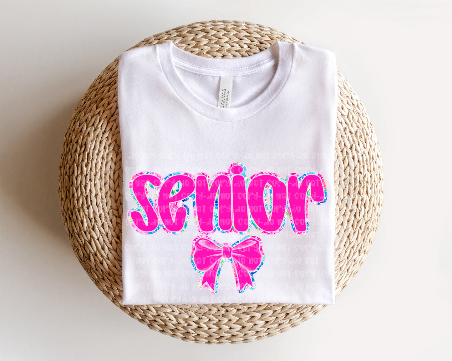 Pink Floral Senior Bow 08642