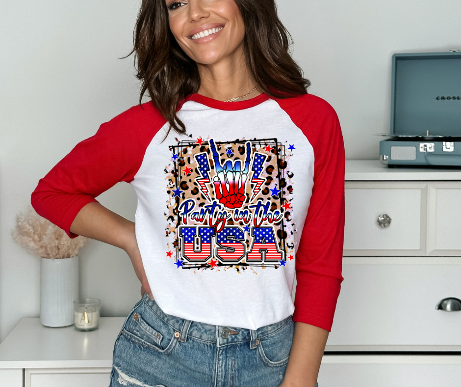 Party in the USA Leopard DTF Transfer 06229