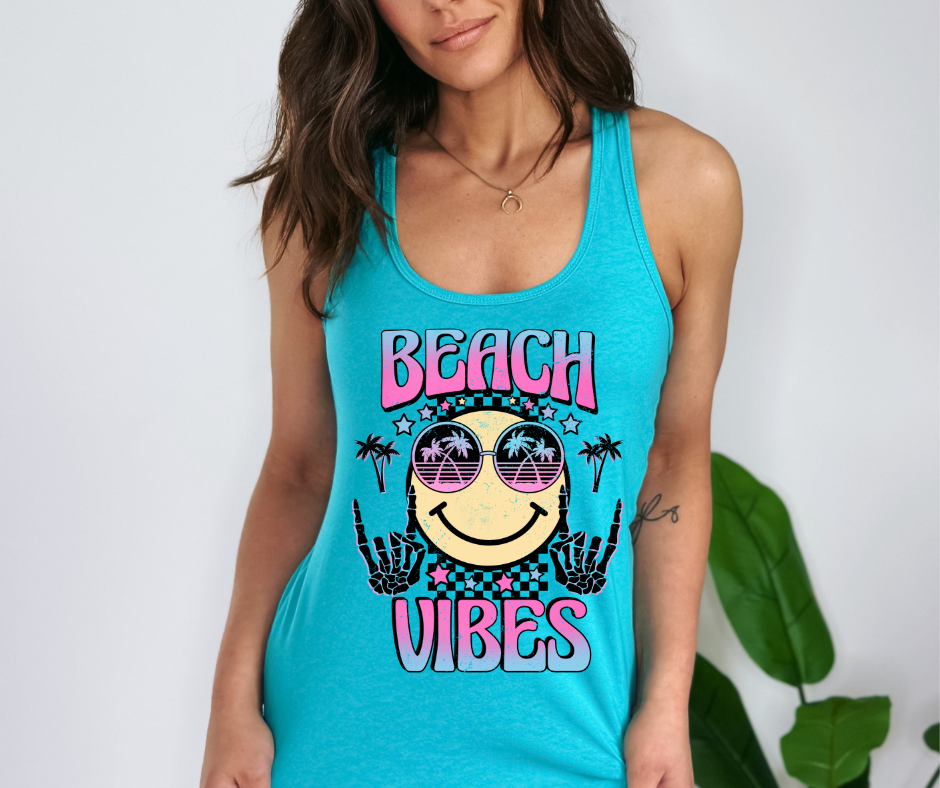Beach Vibes Retro Smile DTF Transfer 06298
