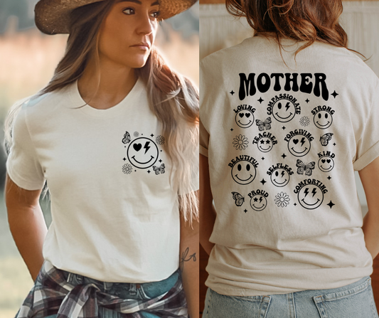 Mother Words Smile with pocket DTF Transfer 06297