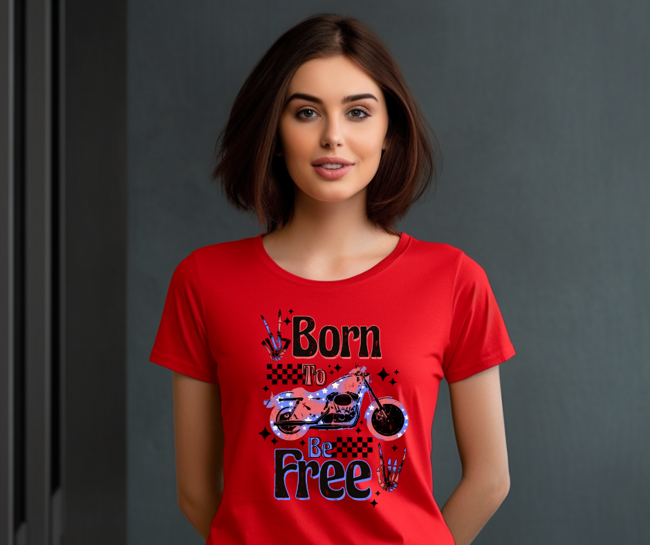 Born to Be Free Motorcycle DTF Transfer 06248