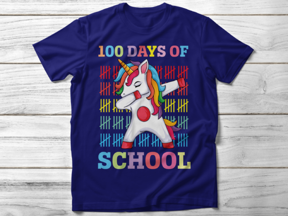 100 Days of School Dabbing Unicorn DTF Transfer 06462