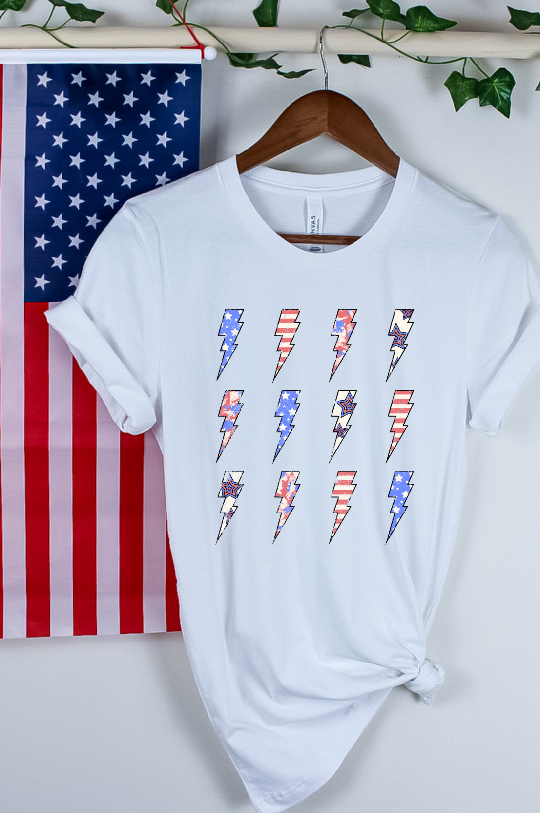 Star Stripe Lightning Bolt DTF Transfer 06271