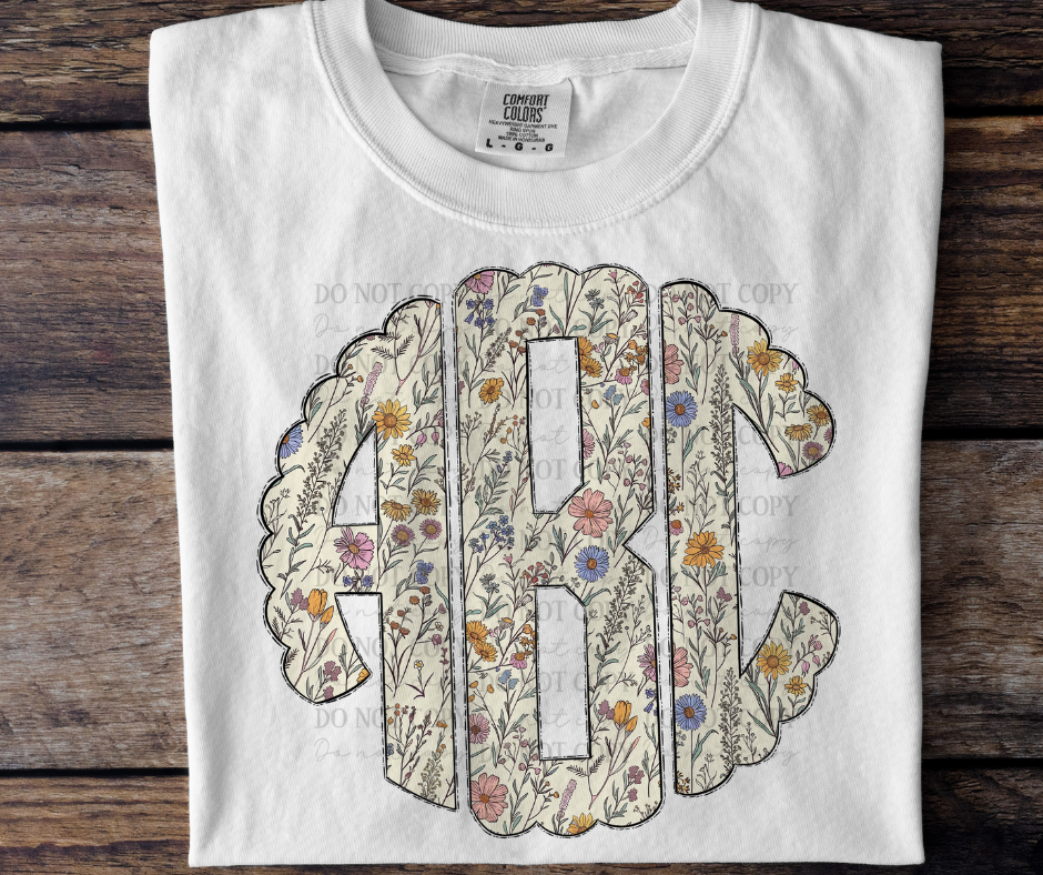 Custom Wildflower Monogram 00958
