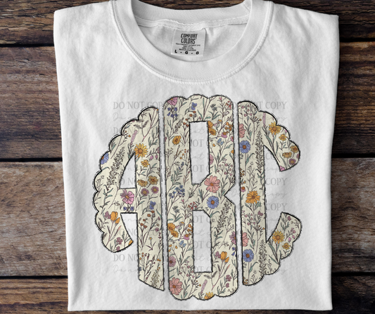 Custom Wildflower Monogram 00958