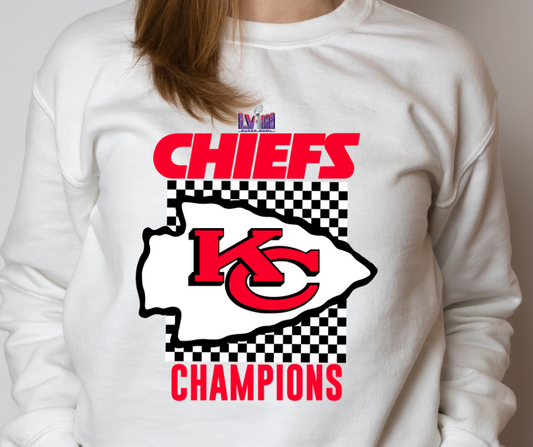 KC Champs Checkered DTF Transfer 05420