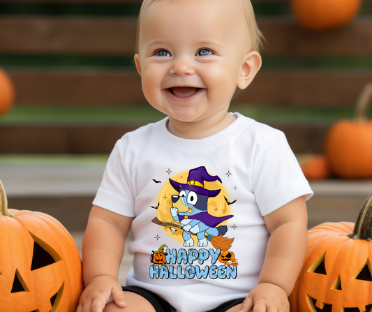 Happy Halloween Blue Dog DTF Transfer 06074